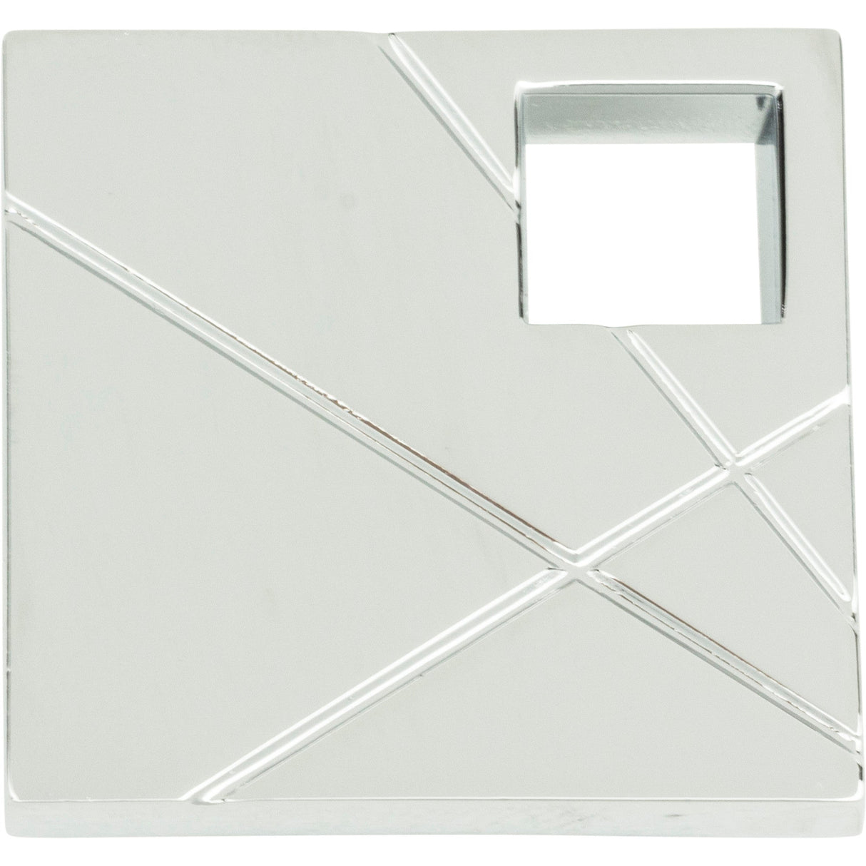 Atlas Homewares Modernist Right Square Knob 1 1/2 Inch Polished Chrome