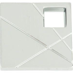 Atlas Homewares Modernist Right Square Knob 1 1/2 Inch Polished Chrome
