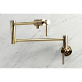 Kingston Brass KS4103DL Concord Wall Mount Pot Filler, Antique Brass