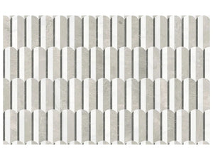 Utopio Hydros Mist Honed W/ Polished Accents Natural Stone Waterjet Mosaic
