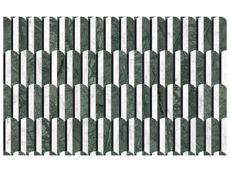 Anatolia Tile Utopio Hydros Pine Polished Natural Stone Waterjet Mosaic 5001-0405-0 Hydros Pine - premium natural stone mosaic tile from Anatolia Tile, available at PoshHaus showroom in Keene, NH