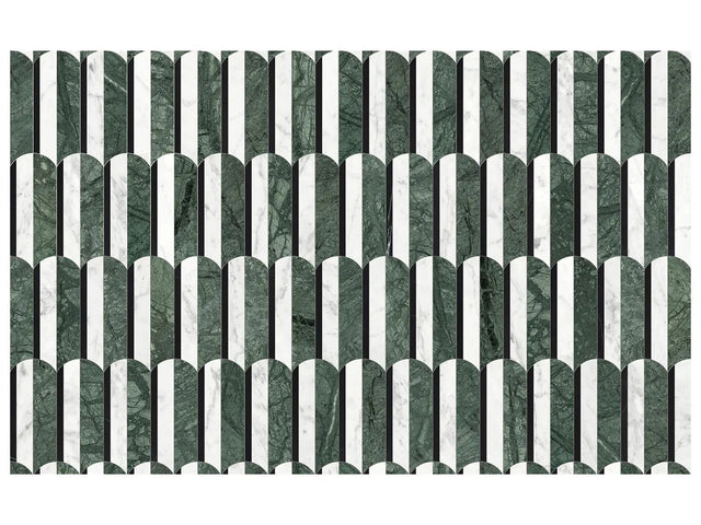 Anatolia Tile Utopio Hydros Pine Polished Natural Stone Waterjet Mosaic 5001-0405-0 Hydros Pine - premium natural stone mosaic tile from Anatolia Tile, available at PoshHaus showroom in Keene, NH