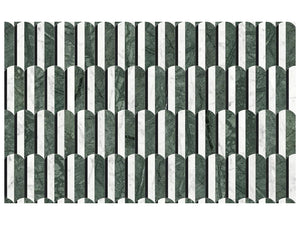 Utopio Hydros Pine Polished Natural Stone Waterjet Mosaic