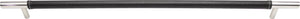 Atlas Homewares Zanzibar Black Appliance Pull 17 Inch (c-c) Leather Polished Chrome