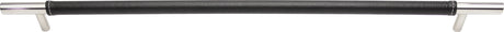 Atlas Homewares Zanzibar Black Appliance Pull 17 Inch (c-c) Leather Polished Chrome