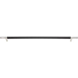 Atlas Homewares Zanzibar Black Appliance Pull 17 Inch (c-c) Leather Polished Chrome