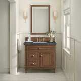 Lorelai 36" Single Vanity, Mid-Century Walnut w/ 3 CM Charcoal Soapstone Silestone Top