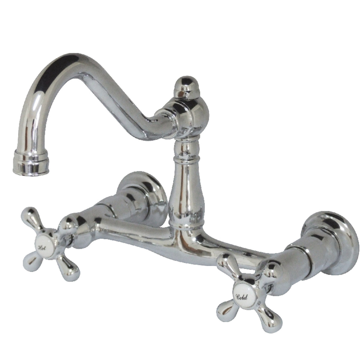 Kingston Brass KS3241AX Vintage Wall Mount Bathroom Faucet, Polished Chrome