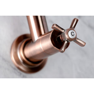 Kingston Brass KS810ZXAC Millennium Wall Mount Pot Filler Kitchen Faucet, Antique Copper