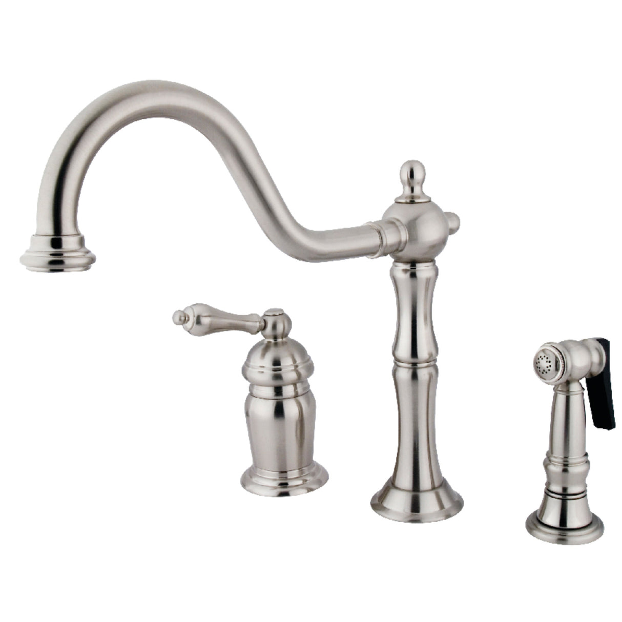 Kingston Brass KS1818ALBS Widespread Kitchen Faucet, Brushed Nickel