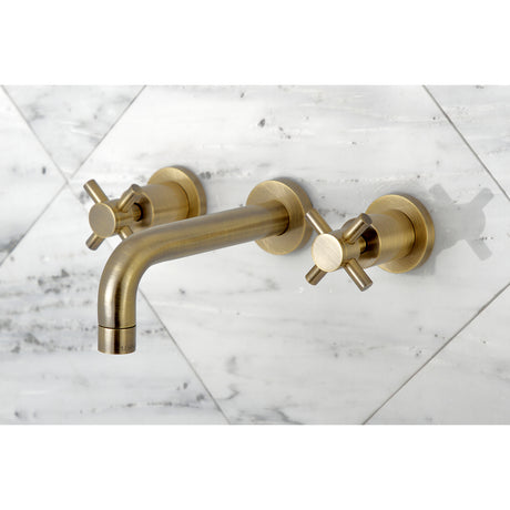 Kingston Brass KS8123DX Concord 2-Handle Wall Mount Bathroom Faucet, Antique Brass