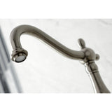 Kingston Brass KS1268ALBS Heritage Wall Mount Bridge Kitchen Faucet with Brass Sprayer, Brushed Nickel