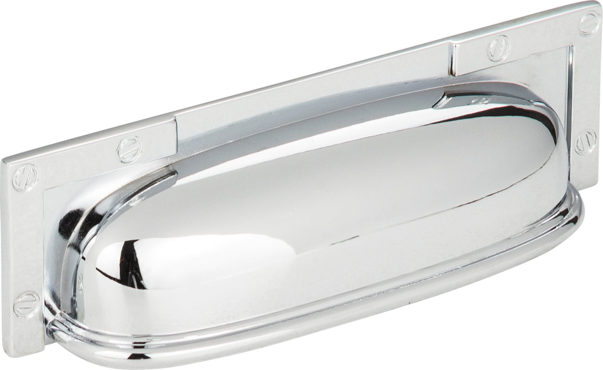 Atlas Homewares Campaign L-Bracket Cup Pull 3 3/4 Inch (c-c) Polished Chrome
