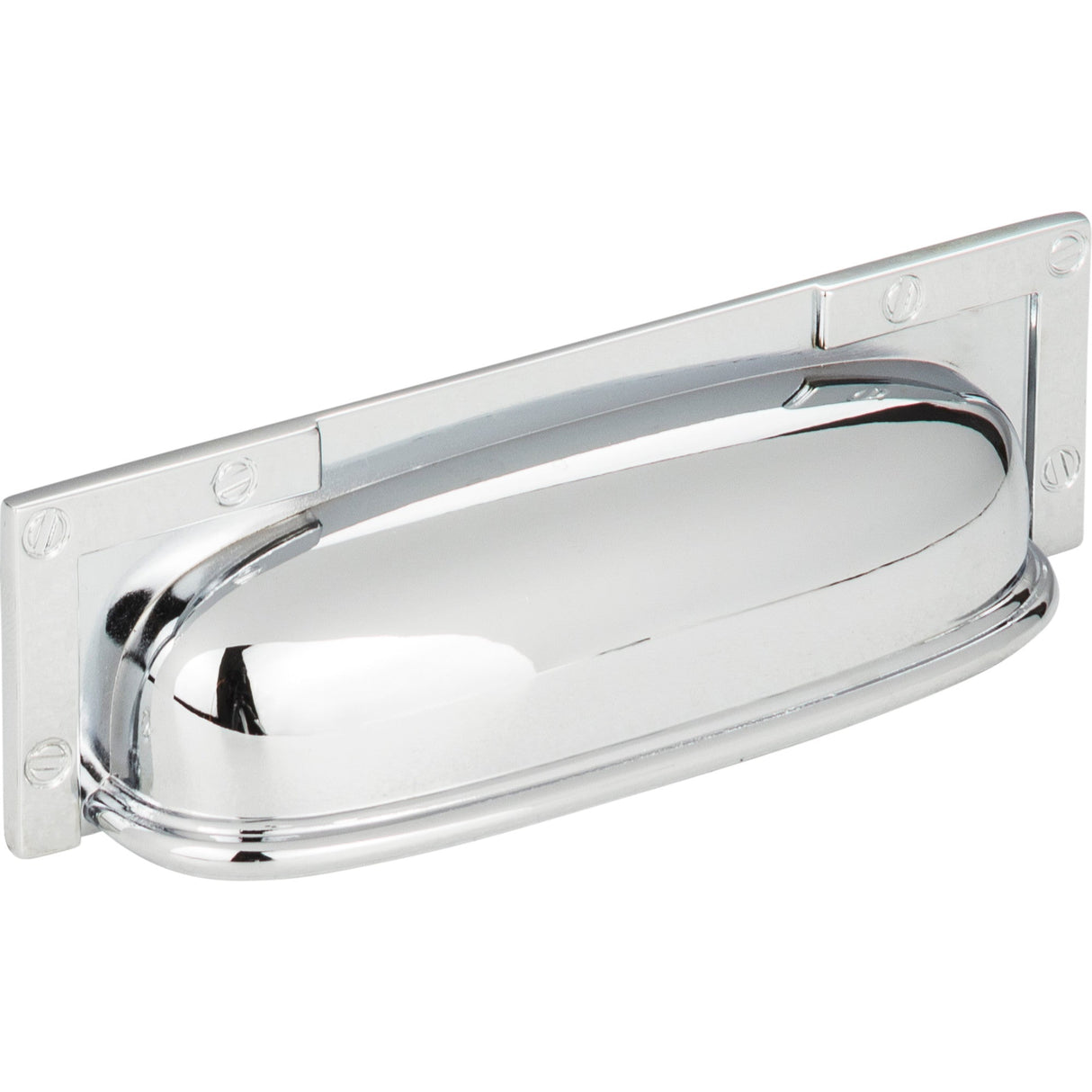 Atlas Homewares Campaign L-Bracket Cup Pull 3 3/4 Inch (c-c) Polished Chrome