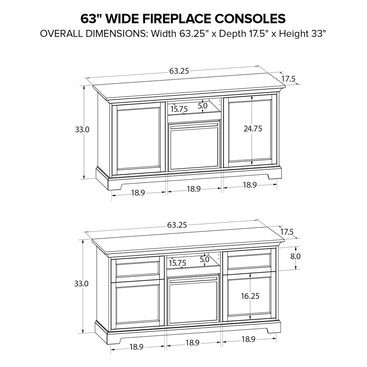 Howard Miller 63" Fireplace Console FP63E