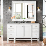 Addison 60" Single Vanity, Glossy White w/ 3 CM Victorian Silver Silestone Top