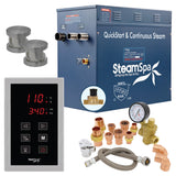 SteamSpa Premium 10.5 KW QuickStart Acu-Steam Bath Generator Package with Built-in Auto Drain in Brushed Nickel PRT1050BN-A