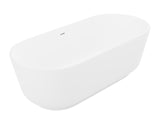 ANZZI FT-AZ8402 Badi 5.9 ft. Solid Surface Center Drain Freestanding Bathtub in Matte White