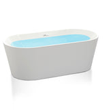 ANZZI FT-AZ098-55 Chand 55 in. Acrylic Flatbottom Freestanding Bathtub in White