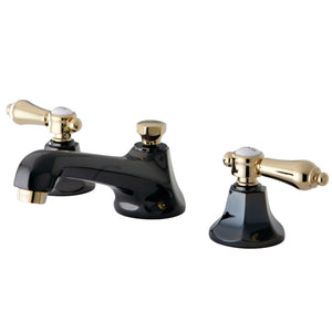 Kingston Brass NS4469BAL Widespread Bathroom Faucet, Black Stainless Steel/Polished Brass