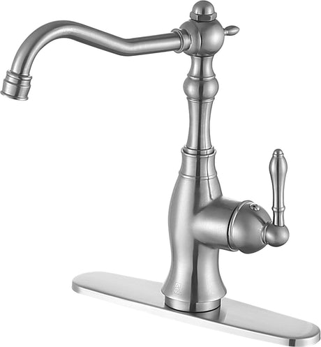 ANZZI KF-AZ224BN Highland Single-Handle Standard Kitchen Faucet with Side Sprayer in Brushed Nickel