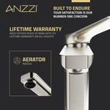 ANZZI L-AZ900BN Single Handle Single Hole Bathroom Faucet With Pop-up Drain in Brushed Nickel