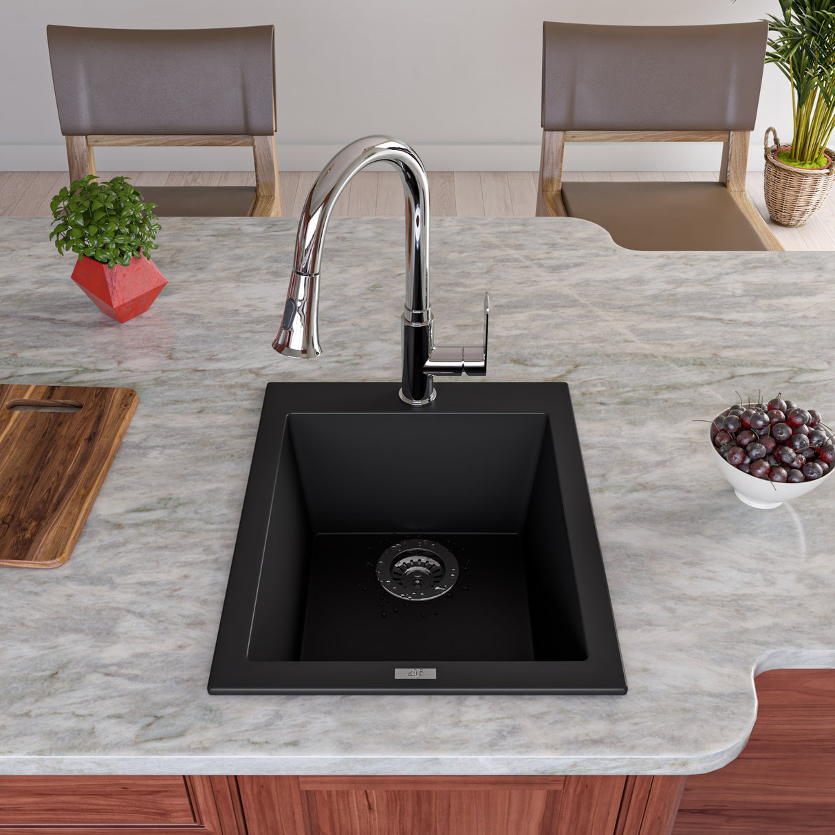 Polished Chrome Gooseneck Pull Down Kitchen Faucet