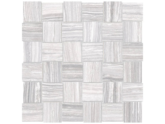Anatolia Tile 2X2 Basketweave Eramosa Ice Matte Porcelain Mosaics. 1 Sheet = .96 Sq. Ft. 4501-0084-0 (69-231) Ice Basketweave 2x2 - premium natural stone mosaic tile from Anatolia Tile, available at PoshHaus showroom in Keene, NH