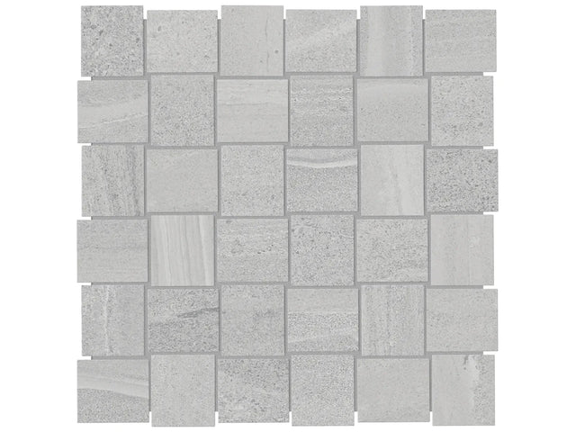 Anatolia Tile 2X2 Basketweave Davenport Ice Matte Porcelain Mosaics. 1 Sheet = .97 Sq. Ft. 4501-0080-0 (63-576) Ice Basketweave 2x2 - premium natural stone mosaic tile from Anatolia Tile, available at PoshHaus showroom in Keene, NH