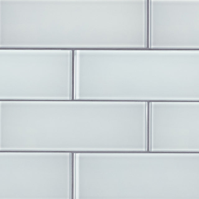 Ice 3x9 glossy glass white subway tile SMOT GL T IC39 product shot angle view #Size_3"x9"