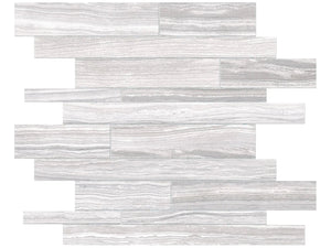 Eramosa Ice Random Strip Matte Porcelain Mosaics. 1 Sheet = .96 Sq. Ft. (69-187)