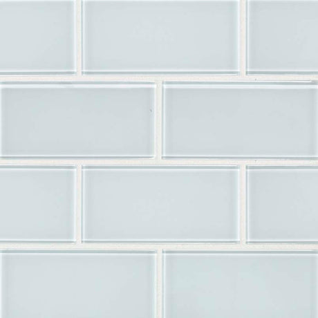 Ice 3x9 glossy glass white subway tile SMOT-GL-T-IC39 product shot wall view #Size_3"x9"