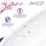 ANZZI FT-AZ401 Ami 67 in. Acrylic Flatbottom Freestanding Bathtub in White