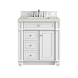 Bristol 30" Single Vanity, Bright White w/ 3 CM Lime Delight Silestone Top