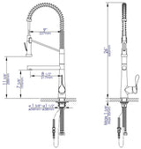Brushed Nickel Double Spout Commercial Spring Kitchen Faucet