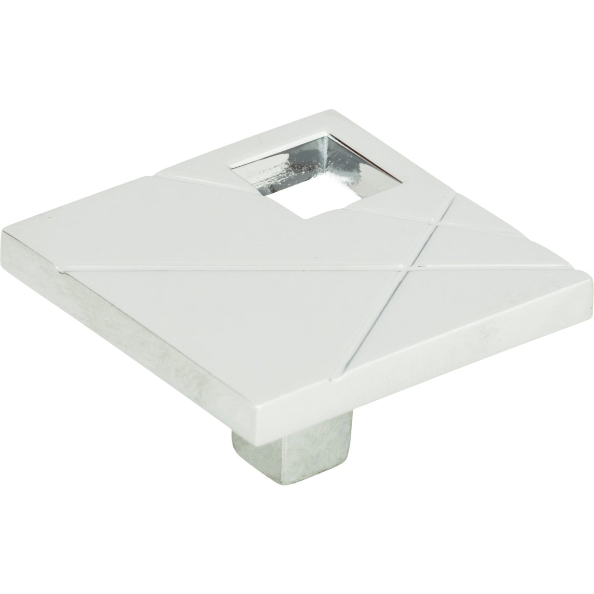 Atlas Homewares Modernist Right Square Knob 1 1/2 Inch Polished Chrome