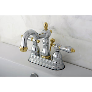 Kingston Brass KB1604AL Heritage 4 in. Centerset Bathroom Faucet, Polished Chrome/Polished Brass