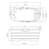 ALFI brand AB1136 61" Free Standing Cedar Wooden Bathtub with Chrome Tub Filler