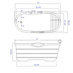 ALFI brand AB1136 61" Free Standing Cedar Wooden Bathtub with Chrome Tub Filler