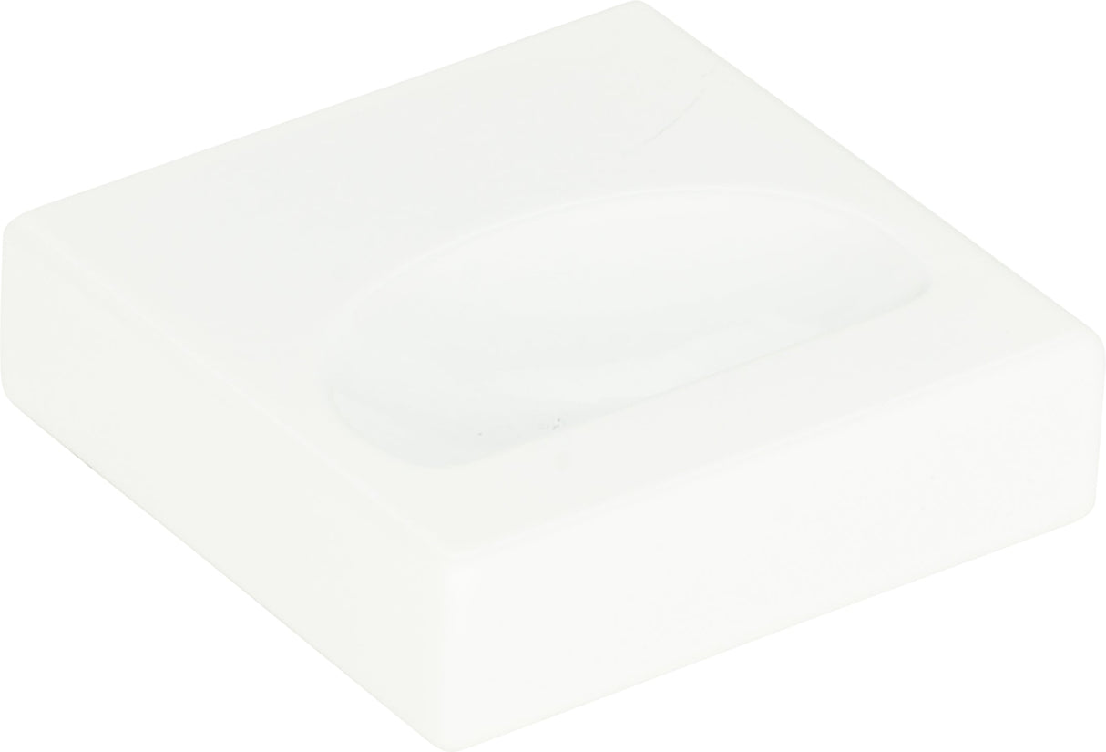 Atlas Homewares Thin Square Knob 1 1/4 Inch High White Gloss