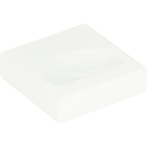 Atlas Homewares Thin Square Knob 1 1/4 Inch High White Gloss