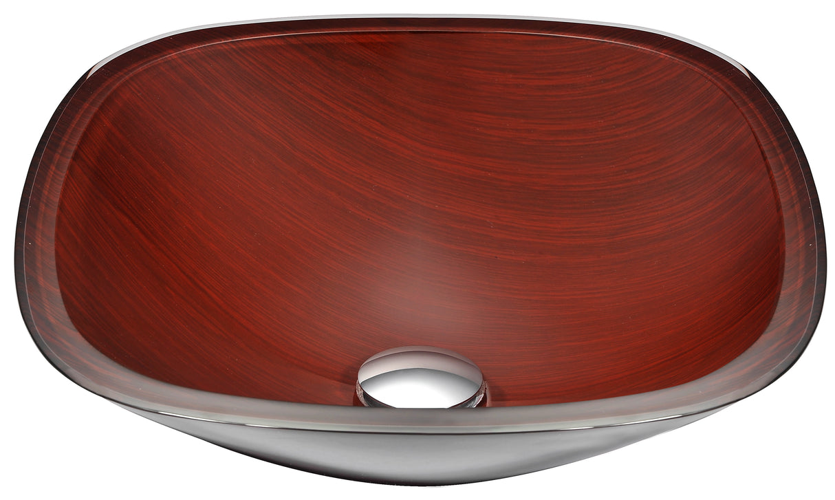 ANZZI LS-AZ066 Cansa Series Deco-Glass Vessel Sink in Rich Timber