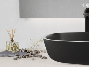 ANZZI LS-AZ913MB Ariadne Rectangle Glass Vessel Bathroom Sink with Matte Black Finish (Showroom Display for Sale)