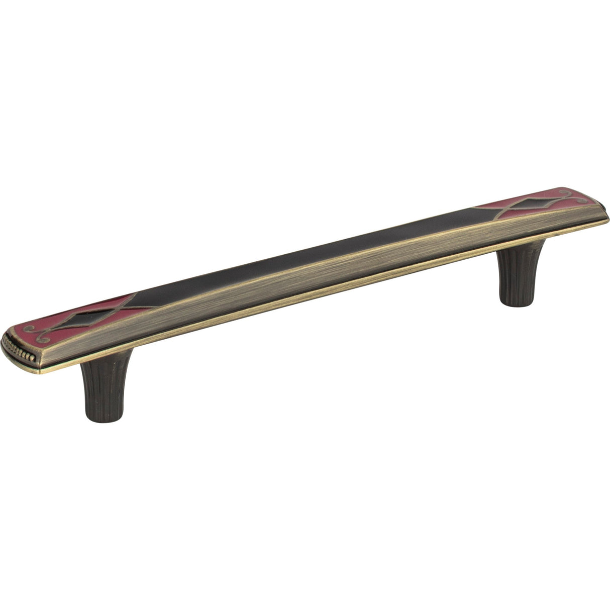 Atlas Homewares Canterbury Pull 5 1/16 Inch (c-c) Black & Red