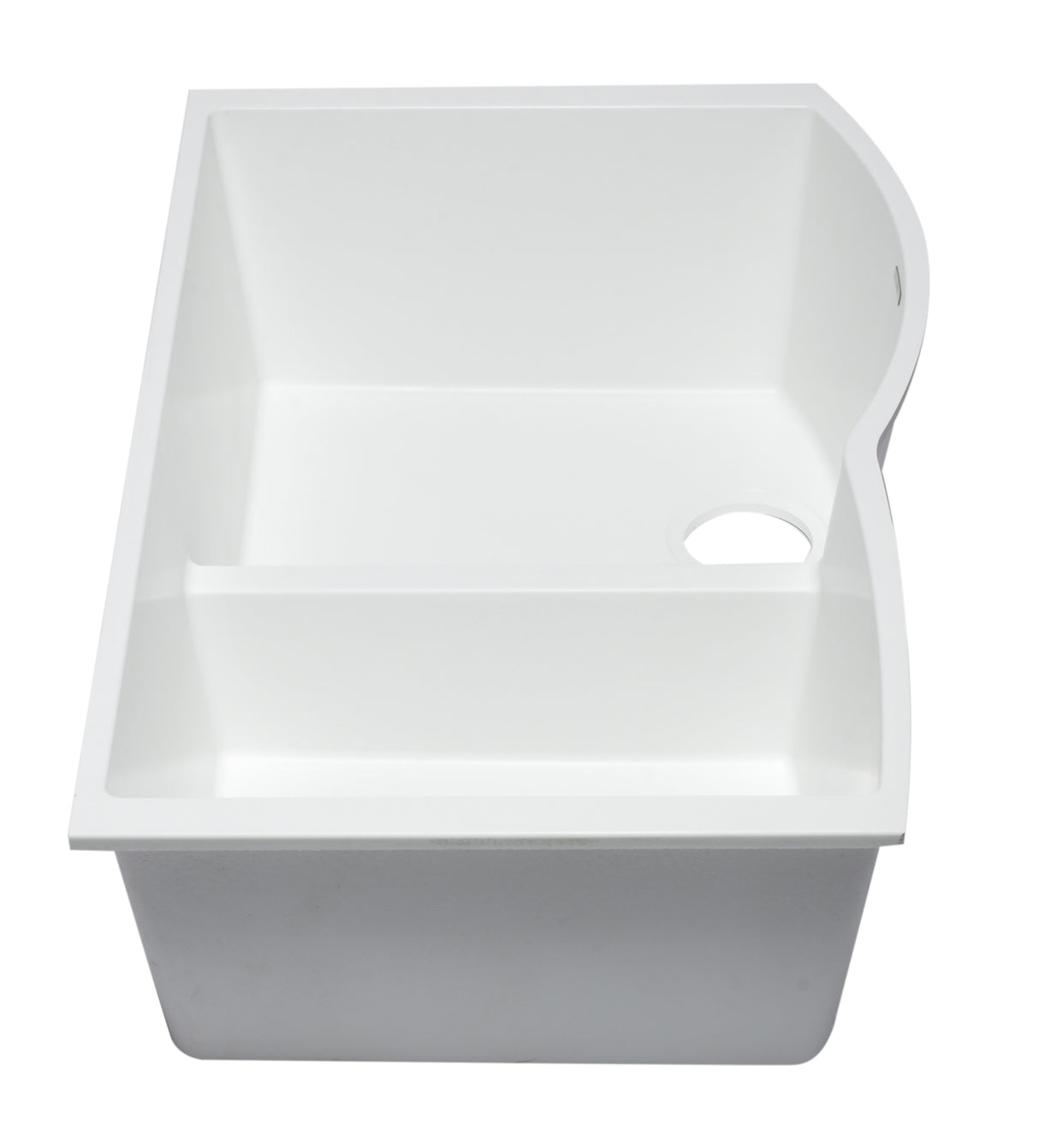 ALFI brand AB3320UM-W White 33" Double Bowl Undermount Granite Composite Kitchen Sink