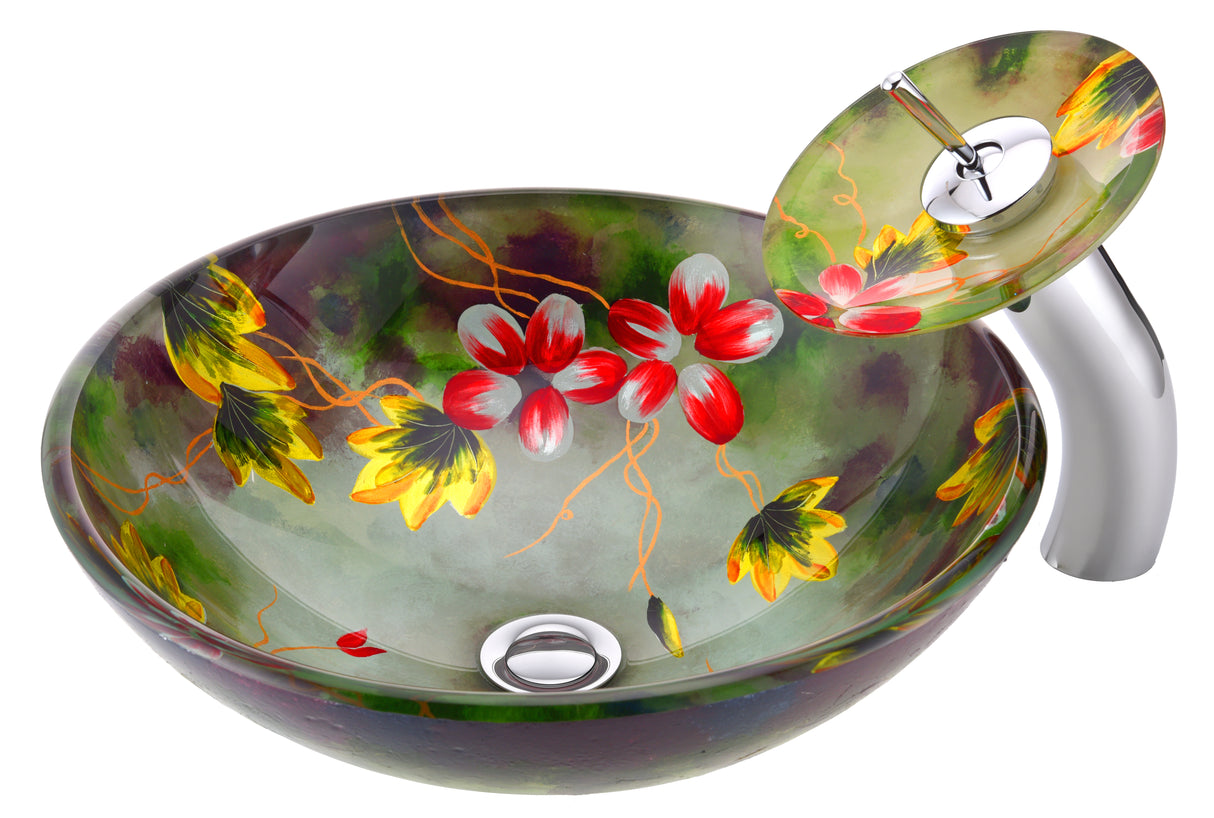 ANZZI LS-AZ8216 Panye Series Vessel Sink in Hand Painted Mural