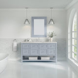 Breckenridge 60" Single Vanity, Serenity Blue, w/ 3 CM Eternal Jasmine Pearl Silestone Top w/ FreePower Wireless Charger