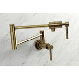 Kingston Brass KS4103DL Concord Wall Mount Pot Filler, Antique Brass
