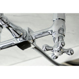 Kingston Brass KS1261AXBS Heritage Wall Mount Bridge Kitchen Faucet with Brass Sprayer, Polished Chrome