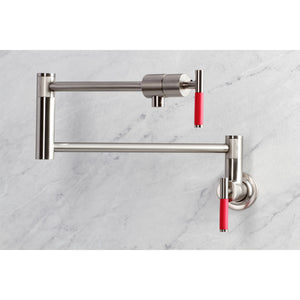 Kingston Brass KS4108CKL Kaiser Wall Mount Pot Filler Faucet, Brushed Nickel